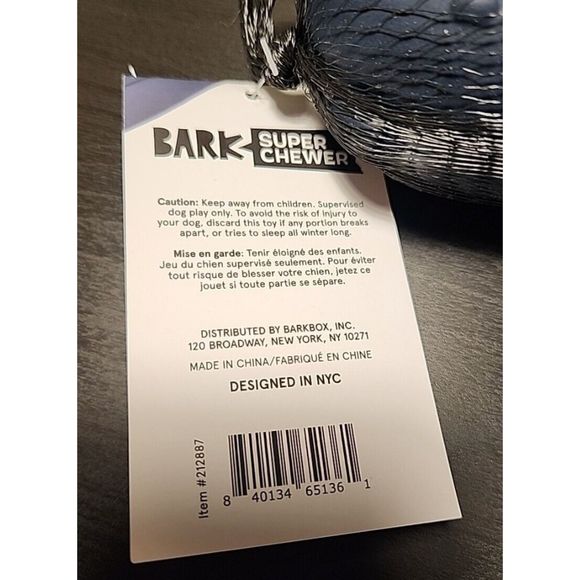 NWT Barkbox Bark Box Super Chewer Size S Chompfire Bear Bones Rubber Toy Bone - Picture 2 of 2